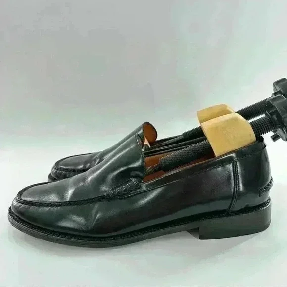 Bally raton mens dress shoes size 12 black Italian leather slip on loafers